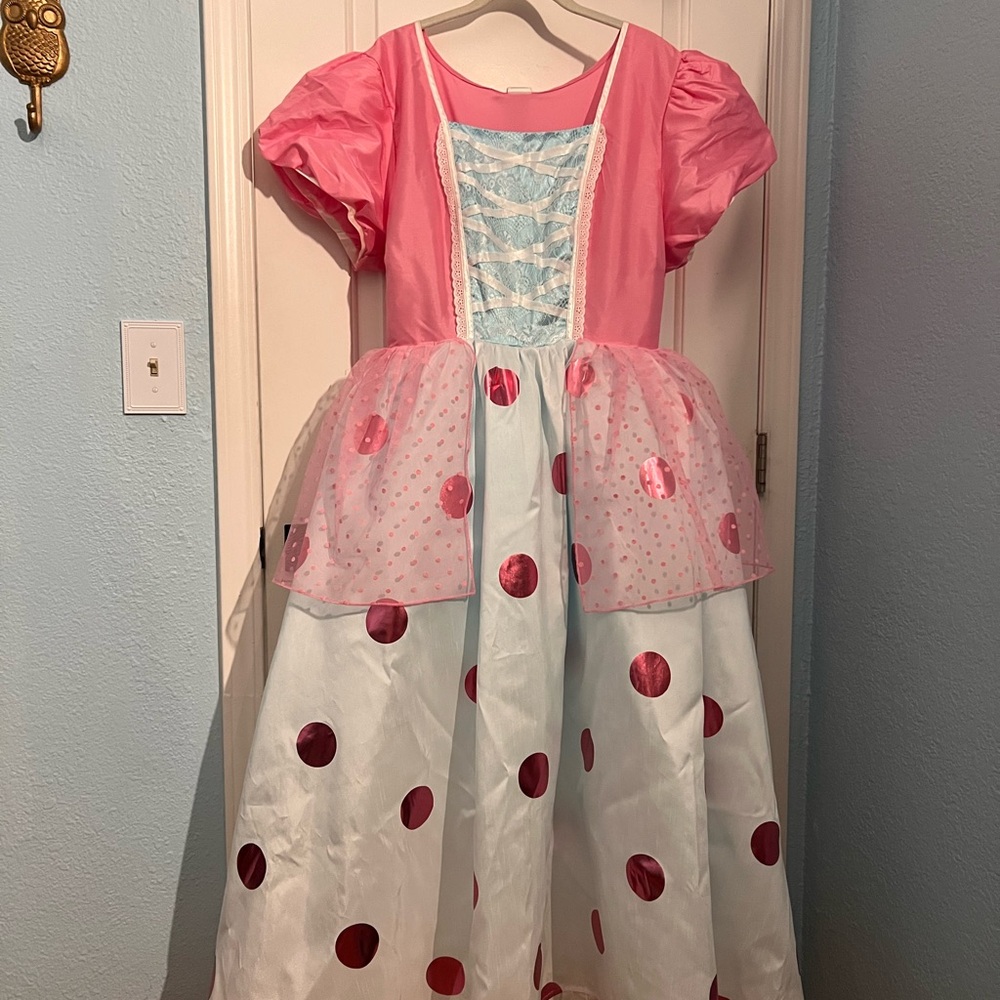 Disney Bo Peep Costume: Pink and White Polka Dot Dress